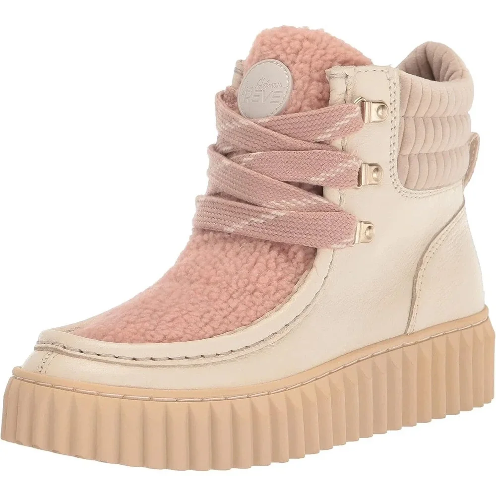 Sam Edelman Fay Ivory and Pink Platform Sherpa lined winter boots ~size 7 - Picture 4 of 6